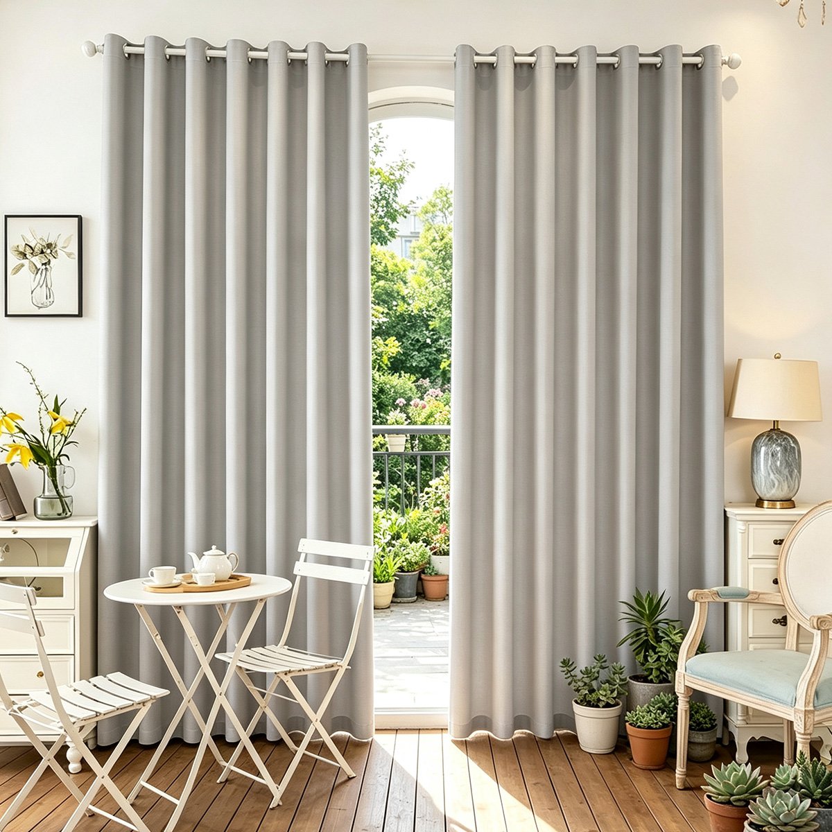 Light Gray High-Precision Curtains for Modern Home Decoration