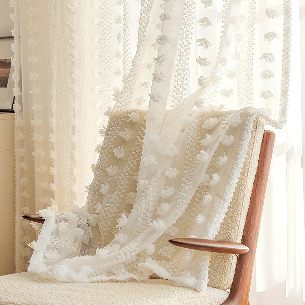 Textured Bubble Sheer Curtain for Home Decor